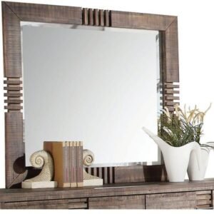 Reclaimed Oak Finish Rectangular Mirror