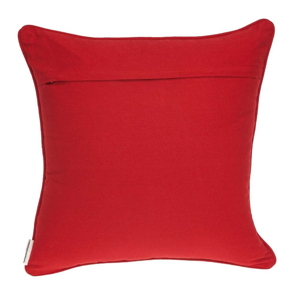 20″ X 7″ X 20″ Transitional Red And White Accent Pillow Cover With Poly Insert