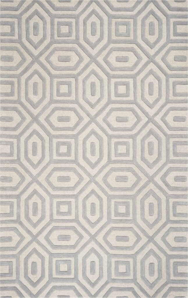 3′ X 5′ Grey Hand Tufted Geometric Indoor Area Rug