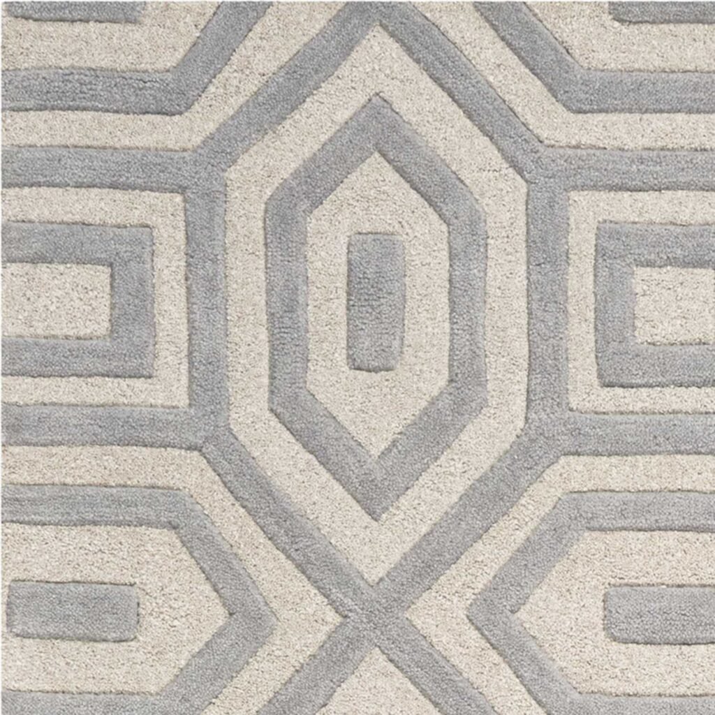 3′ X 5′ Grey Hand Tufted Geometric Indoor Area Rug