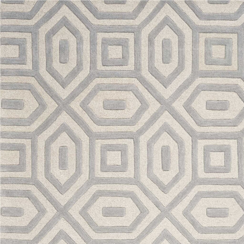 3′ X 5′ Grey Hand Tufted Geometric Indoor Area Rug