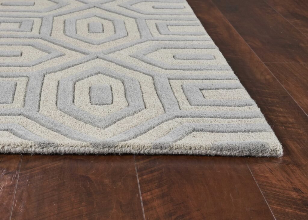 3′ X 5′ Grey Hand Tufted Geometric Indoor Area Rug