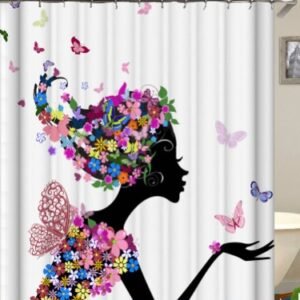 Size: 165x180, Style: yl0592# - African girl digital print shower curtain