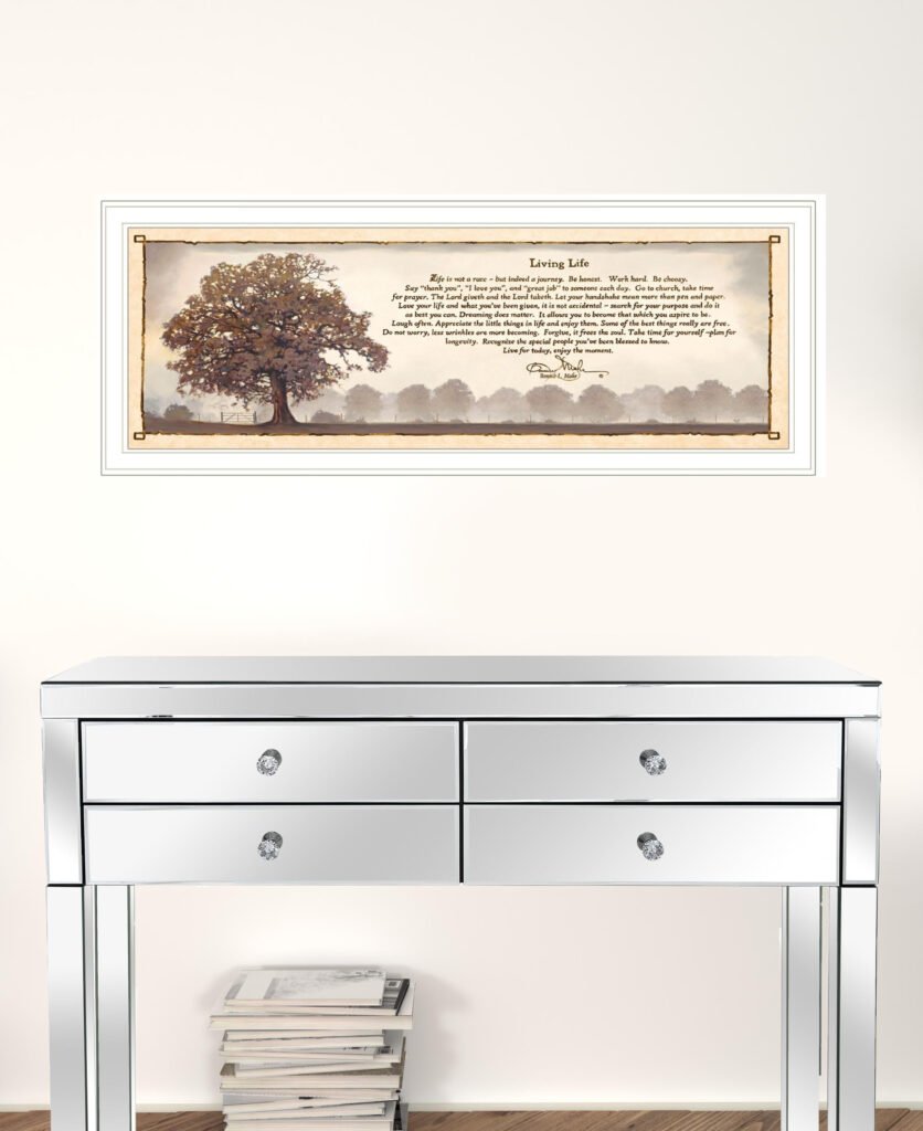 Living Life 10 White Framed Print Wall Art