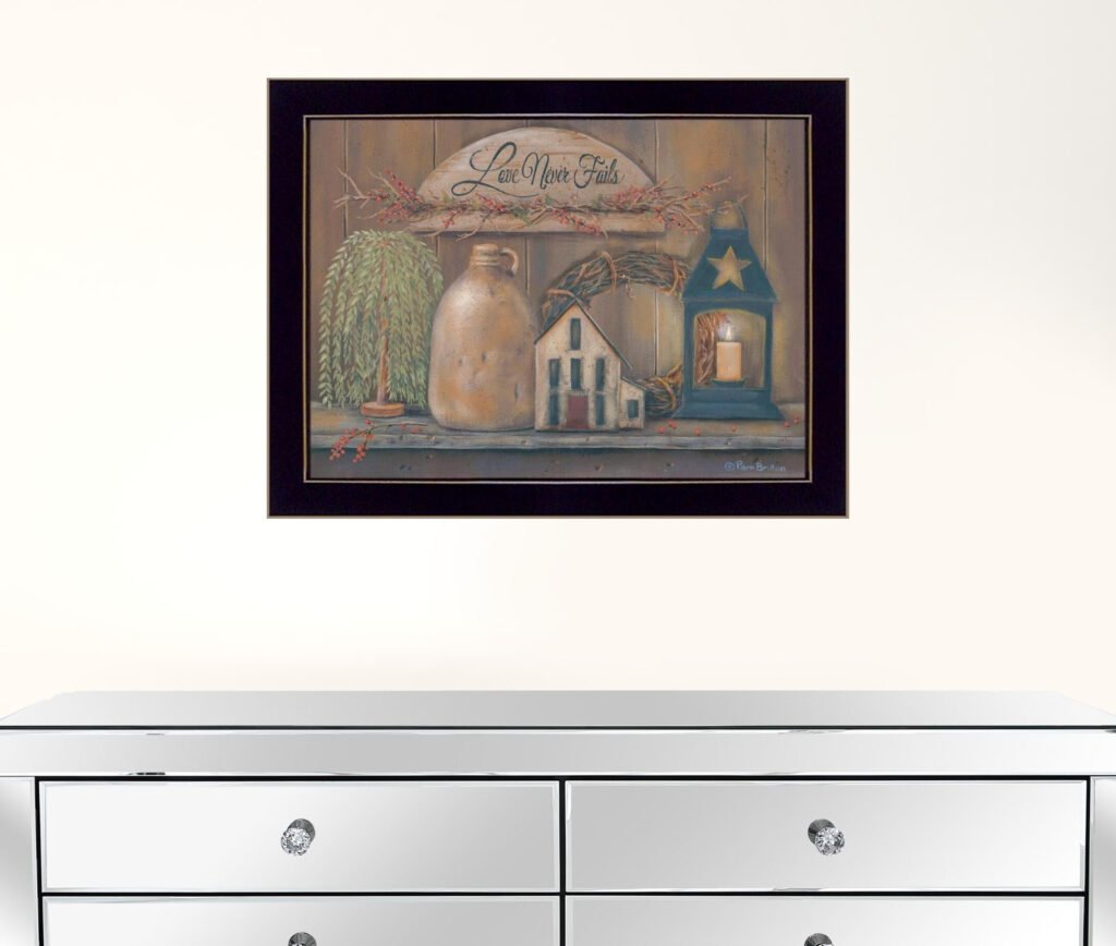 Love Never Fails 4 Black Framed Print Wall Art