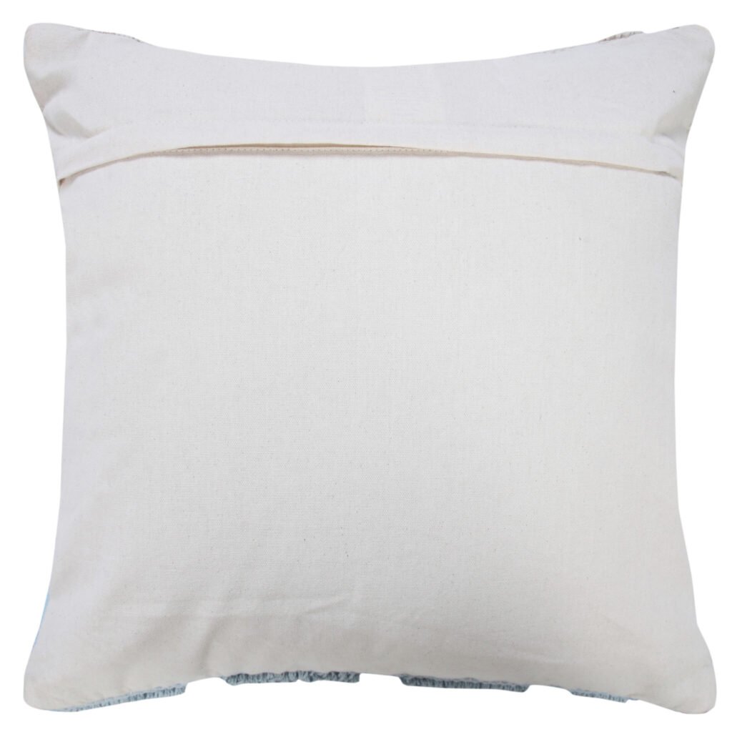 20″ X 20″ Heathered Gray And Off-White 100% Cotton Geometric Zippered Pillow