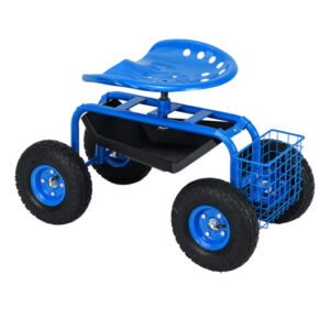 Garden Cart with Heavy Duty Tool Tray-Blue - Color: Blue