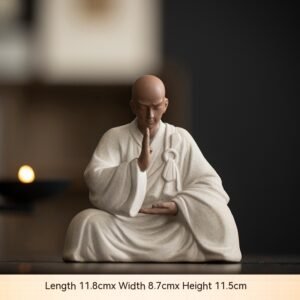 Color: Gray Coat Sitting Style - Purple Sand Zen Little Monk Tea Decoration