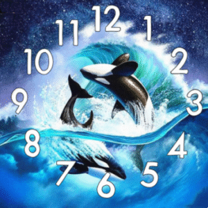 Color: 4 color, style: Round shape-30x30cm, Painting size: - Dolphin Theme Diamond Painting, Full 5D Embroidery, Square Or Round Beads, Diy Cross Stitch Clock Mechanism, Perfect Gift