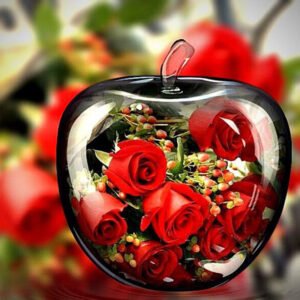 Color: Yellow, Painting style: Round-50x50cm, Painting size:  - Full Square Round Diamond Diamond Painting Apple Flower Landscape Cross Stitch