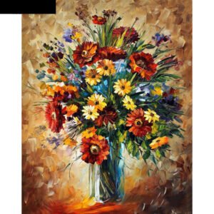 Painting style: Square, Painting size: 55x70cm - Full SquareRound Drill 5D DIY Diamond Painting Oil Painting Flower 3D Embroidery