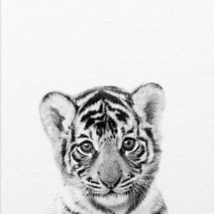 Color: H, Size: 21x30cm - Hot-selling Cute Black And White Small Animal Paintings Modern Simple Children's Room Dining Room Bedroom Canvas Painting