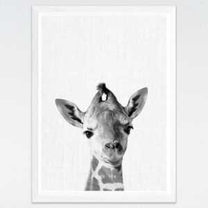 Color: C, Size: 21x30cm - Hot-selling Cute Black And White Small Animal Paintings Modern Simple Children's Room Dining Room Bedroom Canvas Painting