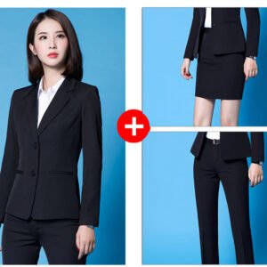 style: Black suit black skirt black, Size: XS - Fashion Hotel Front Desk Work Clothes