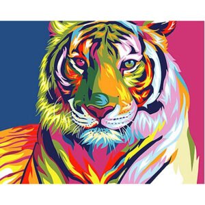 picture by numbers on canvas diy Colorful Tiger painting by numbers with acrylic paints 2021 new drop shipping