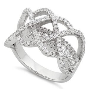 Ring Size: 10 - Ring Ceremony Double Infinity 2 In 1 CZ Ring