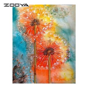 Size: 50x60 - 5D DIY Diamond Embroidery Beautiful Colorful Dandelion Diamond Painting