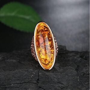 Ring Size: 9 - Lava Ring In Fiery Oval Opal