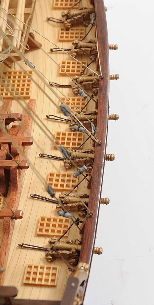 27″ Brown Manufactured Wood Boat Hand Painted Sculpture