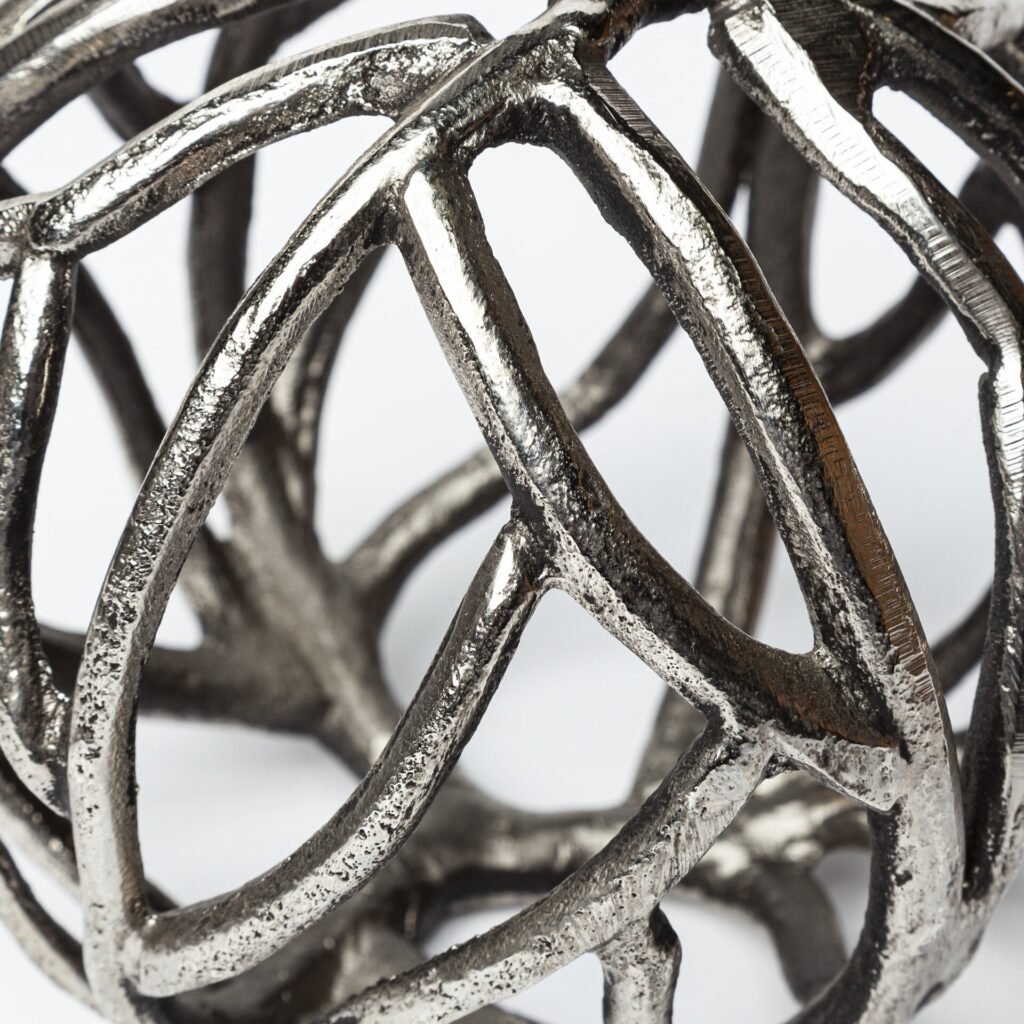 Silver Metal Tree Branch Sculpture
