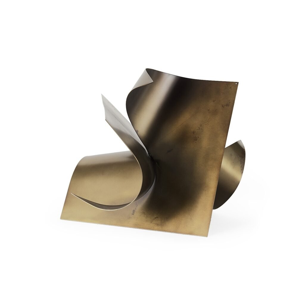 12″ Contempo Antiqued Gold Abstract Sculpture