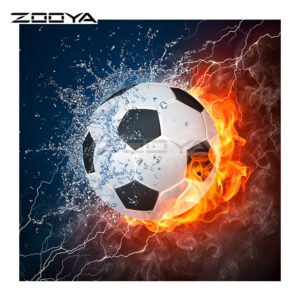 Size: 45x45Square diamond - 5D DIY Diamond Embroidery Movement Sports Football & Fire Diamond Painting CrossStitch Full Drill Mosaic Decoration