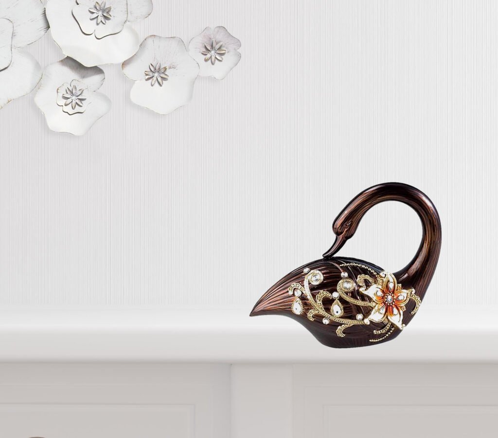 10″ Bronze And Gold Polyresin Dove Statue Sculpture