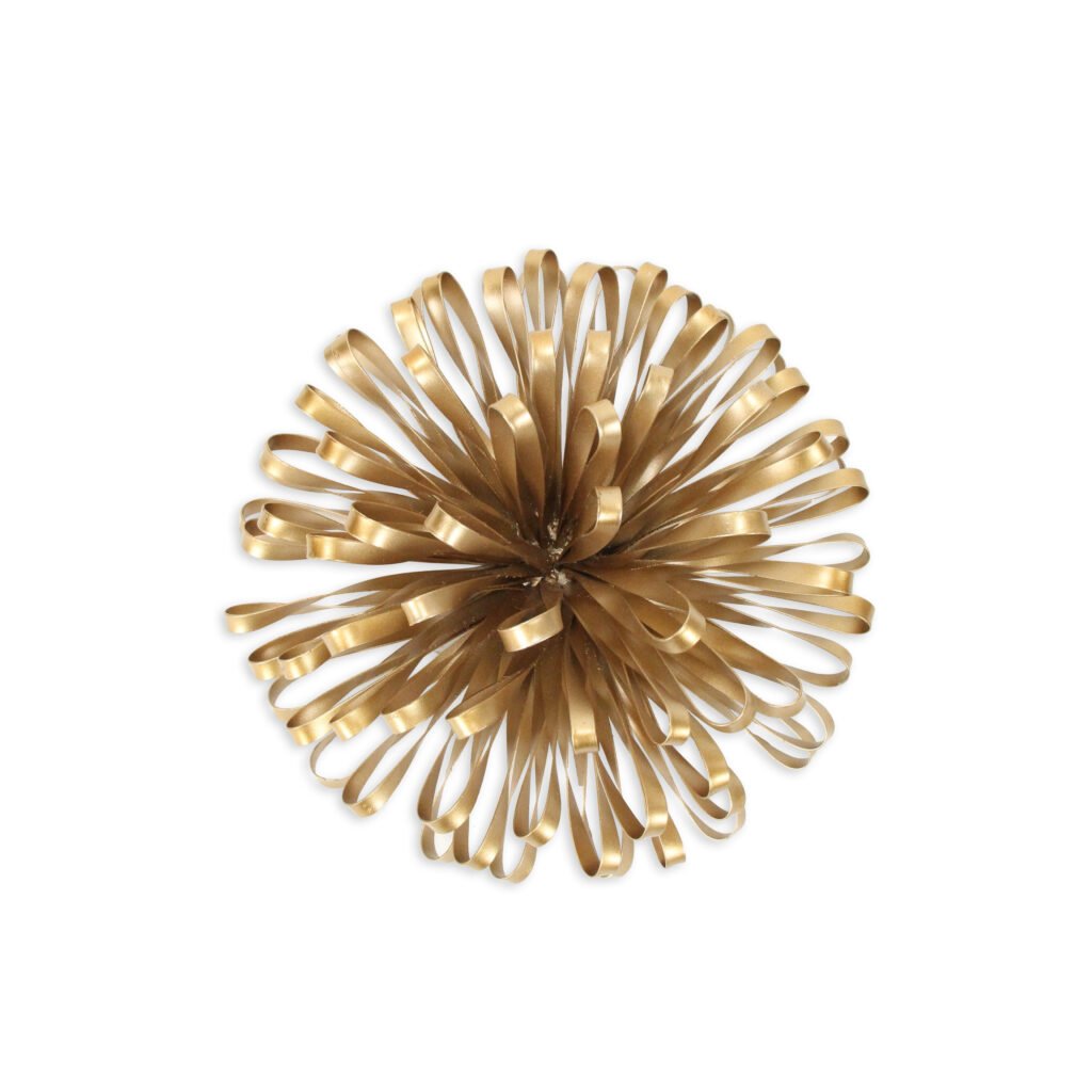 5″ Gold Metal Abstract Hand Painted Sculpture