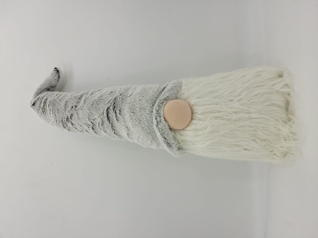 30″ Groovy Grey with Pointy Hat Fabric Sitting Gnome Sculpture