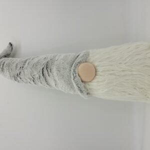 30" Groovy Grey with Pointy Hat Fabric Sitting Gnome Sculpture