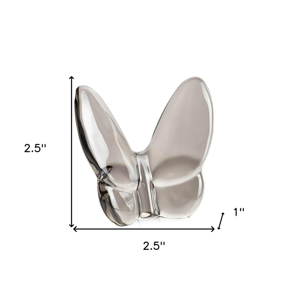3″ Gray Crystal Butterfly Figurine Tabletop Sculpture