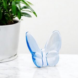 3" Aqua Crystal Butterfly Figurine Tabletop Sculpture