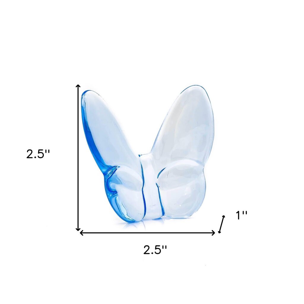 3″ Aqua Crystal Butterfly Figurine Tabletop Sculpture