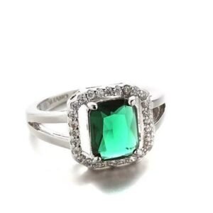 Color: Emerald Green,Size: 9 - Blissful Princess Cut Ring