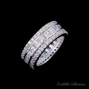 Color: Crystal Clear Stones,Size: 8 - LUMINA Pure & Pink Banquet Rings