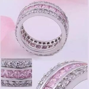 Color: Pink Stone,Size: 11 - LUMINA Pure & Pink Banquet Rings
