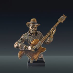 Color: Guitarist - Music  Statue Resin Cold Cast Copper Artwork