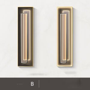 Color: B, style: Gold frame-30X120CM, Size:  - Modern Luxury Porch Decorative High Level Led Lamp Hanging Painting
