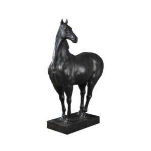 Color: Black - Vintage Home Decor White Horse Sculptured Ornaments