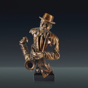 Color: Play the saxophone - Music  Statue Resin Cold Cast Copper Artwork