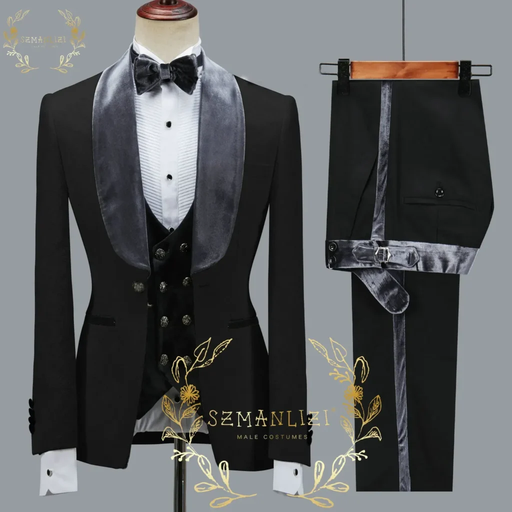 Color: Yellow, Size: 4XL – SZMANLIZI 2022 Latest Designs Black Floral Party Blazer Men Suits Costume Homme Groom Tuxedos Wedding Terno Masculino 3 Pieces
