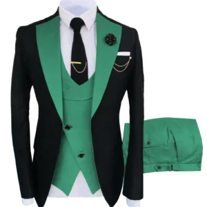 Color: green, Size: 5XL - New Costume Homme Popular Clothing Luxury Party Stage Men's Suit Groomsmen Regular Fit Tuxedo 3 Peice Set Jacket+Trousers+Vest
