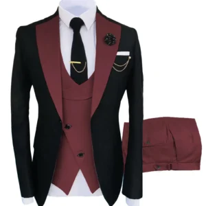 Color: Ivory, Size: One Size - New Costume Homme Popular Clothing Luxury Party Stage Men's Suit Groomsmen Regular Fit Tuxedo 3 Peice Set Jacket+Trousers+Vest