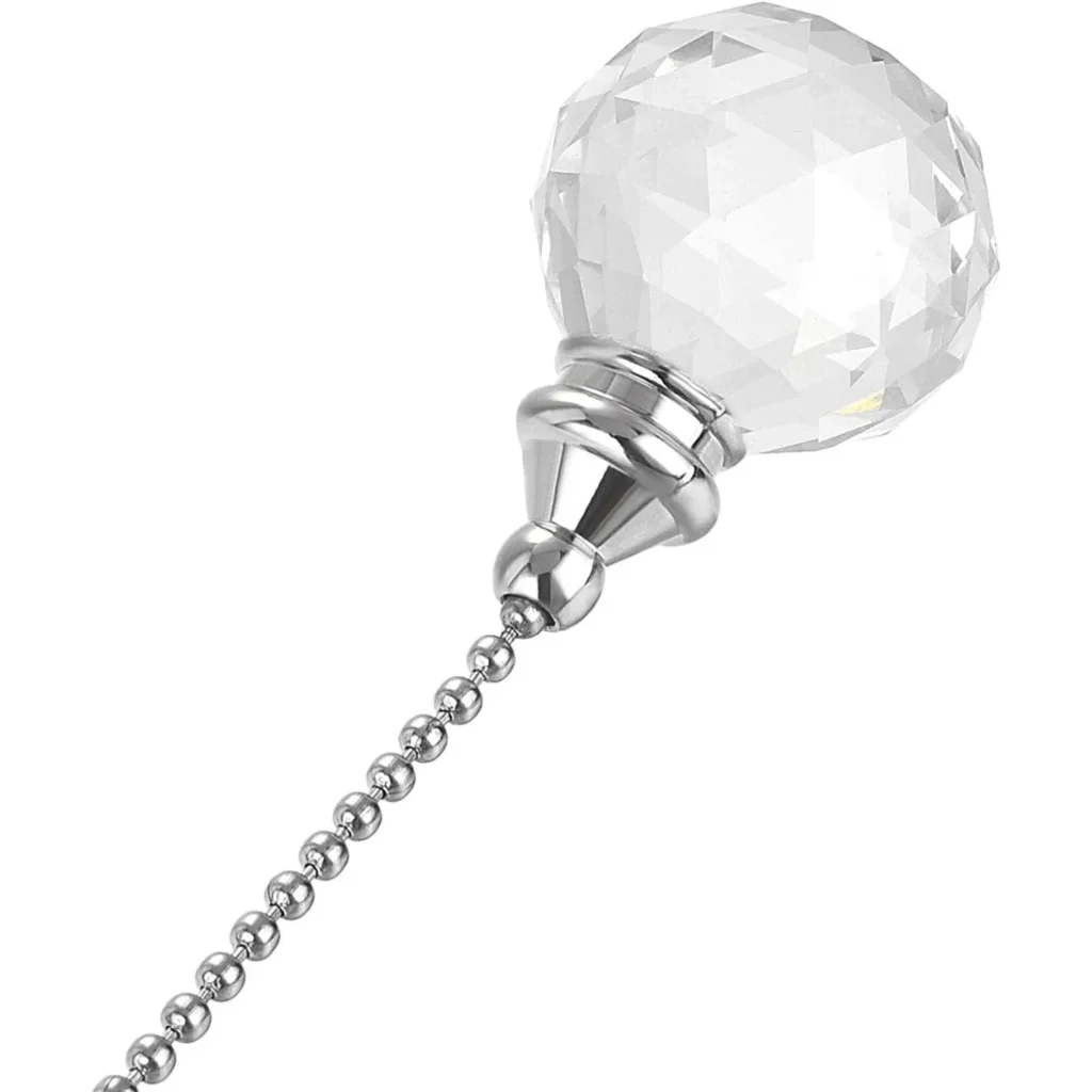 Color: green, Ships From: CHINA – Ceiling Fan Pull Chain, 20 Inch Nickel Finish Chain Ornament Extension, 30mm Red Crystal Ball Pendant 2Pcs