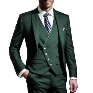 Color: army green, Size: 6XL, Ships From: CHINA - White Men Wedding Suits Groom Wear Peak Lapel Wedding Groom Tuxedos Business Party Suit 3 Pieces (Jacket+Vest+Pant?&permil;Costume Homme