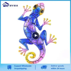 Color: Army Green, Ships From: CHINA - Metal Gecko Yard Garden Decoration indoor & Outdoor Statues Wall Decor Miniature Sculpture Lizard Ornaments Farmhouse Decor 43cm