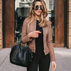 Color: Gold, Size: XL - Womens Spring Full Long Sleeve Jacket Coat Autumn Leather Blazer Winter Zipper Outwear Suit Cardigan Female  Jackets