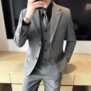 Color: Beige, Size: One Size, Ships From: CHINA - (Jacket+Vest+Pant) Plus Size 7XL-S Men Suit Formal Business Work Wedding Stage Tuxedo Fashion Men Slim Social Formal Suit 3 Pcs