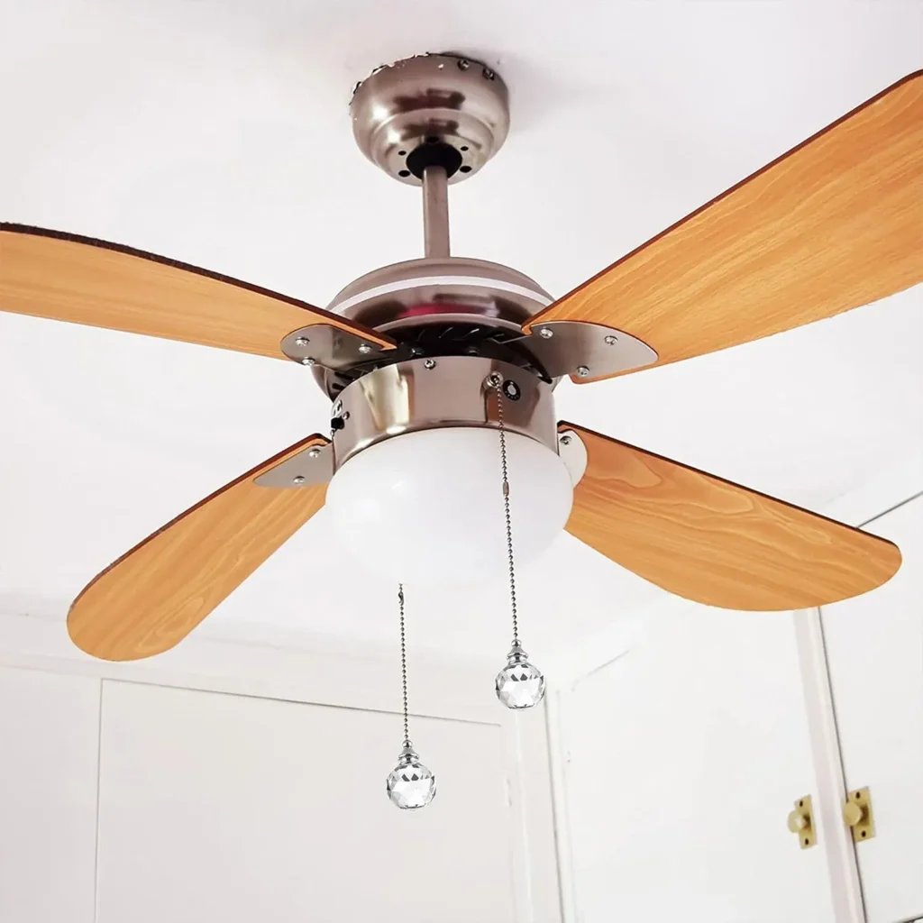 Color: green, Ships From: CHINA – Ceiling Fan Pull Chain, 20 Inch Nickel Finish Chain Ornament Extension, 30mm Red Crystal Ball Pendant 2Pcs