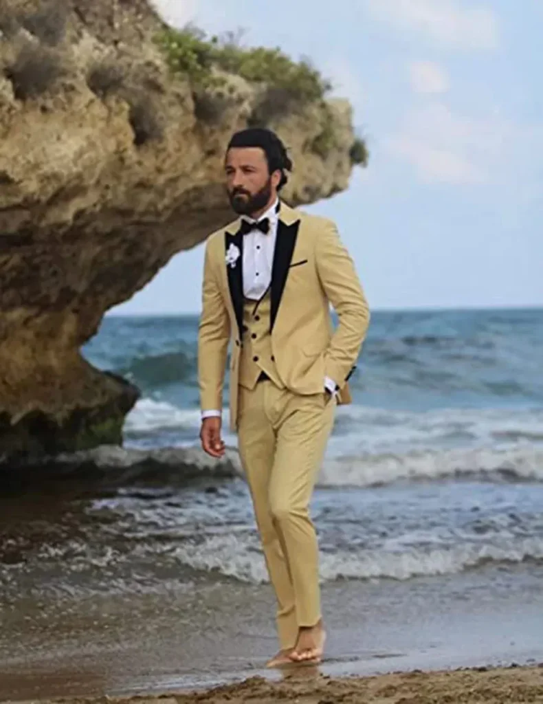 Color: WHITE, Size: XS – Suits for Mens 2024 Casual Business Suit High-end Social Formal Suit 3 Pcs Set Groom Wedding Men( Jacket + Vest + Pants )